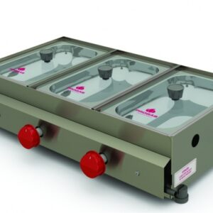 MOLHEIRA 3 CUBAS INOX TAMPA DE VIDRO ELETR.