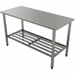 MESA PANIFICADO TODA INOX  430 150X070  COM CANTO ARRED