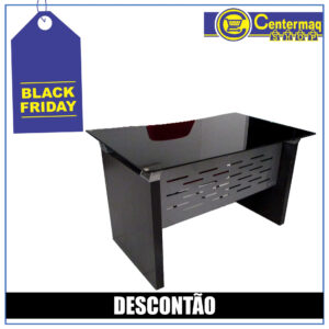 Mesa Tampo Vidro Pe Painel Carvalho