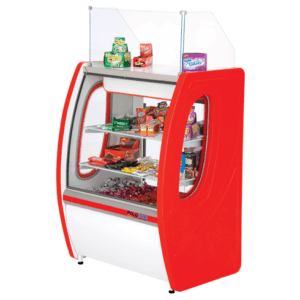 Vitrine Caixa Premium Neutra 0,80 Metros Vidro Semi Curvo Polo Frio