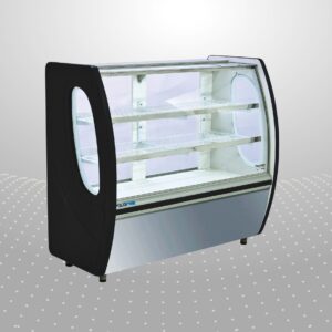 VITRINE SECA 1,25M PREMIUM VIDRO SEMI CURVO
